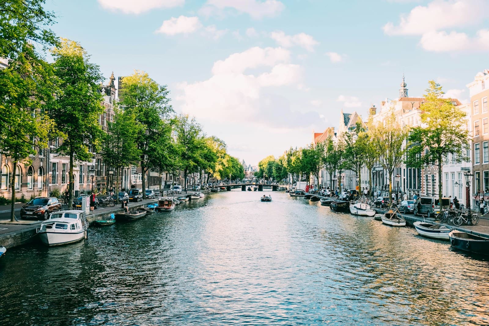 Dutch canal lined with brick houses — demonstration geography for the service area